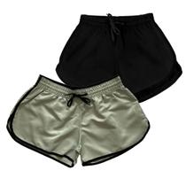 Kit 2 Short de Tactel Feminino Moda Praia Liso
