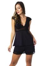 Kit 2 Short Doll Baby Doll Pijama Confortável Renda Sensual