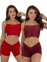 Kit 2 Short Doll Virgínia Liso Confortável Pijama Feminino Roupa de Dormir Casual Delicado Kit 2 Short Doll Virgínia Liso Confortável Pijama Feminino Roupa de Dormir Casual Delicado