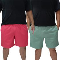 Kit 2 Short Estampado Masculino Com Elastano Plus Size