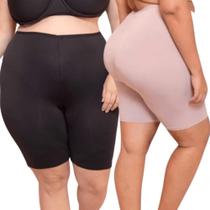 Kit 2 Short Feminino Plus Size Anagua Segunda Pele Usar De Baixo De Saia E Vestido Bermuda Não Marca