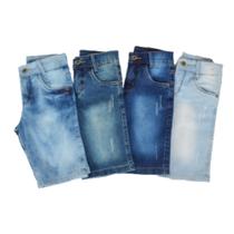 Kit 2 Short Infantil Jeans Com Lycra Juvenil Infantil 4 6 8 10 12 14 16