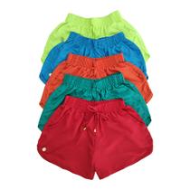 Kit 2 Short Infantil Tactel Feminino Liso Juvenil Moda Verão