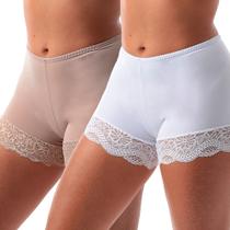 Kit 2 Short Íntimo Com Renda Frimodas Segunda Pele Feminina