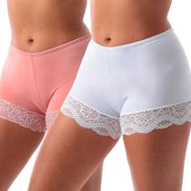 Kit 2 Short Íntimo Com Renda Frimodas Segunda Pele Feminina