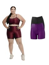 Kit 2 Short Legging 3D Academia Fitness Feminino Plus Size