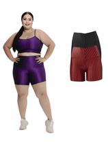 Kit 2 Short Legging 3D Academia Fitness Feminino Plus Size