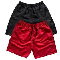 Kit 2 Short Liso Moda Praia Tactel Bermuda Com Bolsos Verão Masculino Kit 2 Short Liso Moda Praia Tactel Bermuda Com Bolsos Verão Masculino