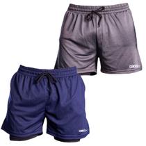Kit 2 Short Masculino Academia Esportivo Com Segunda Pele Calção Corrida Fitness Treino