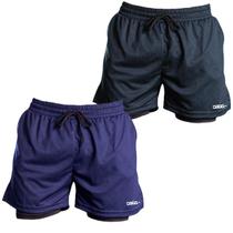 Kit 2 Short Masculino Academia Esportivo Com Segunda Pele Calção Corrida Fitness Treino
