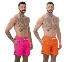 Kit 2 Short Masculino Neon Bermuda Praia Mauricinho Jr Rf190