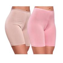 KIT 2 Short Segunda Pele Anagua Feminino Anágua Calção Preto Bege