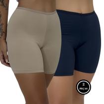 Kit 2 Short Segunda Pele Modelador - c2 KIT 2 ANÁGUA BEGE E PRETO