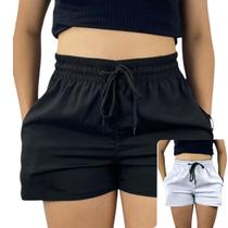 kit 2 short tactel elastano feminina adulto praia treino secagem rapido