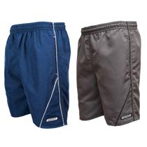 Kit 2 Short Tactel Leve Elástico Cordão Masculino 3 Bolsos Viés Listras Esportes Academia Corrida - NOVA7