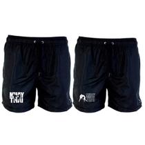 Kit 2 Short Tactel Masculino Muay Thai Leve Conforto