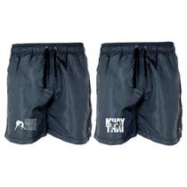 Kit 2 Short Tactel Masculino Muay Thai Leve Conforto