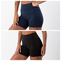 kit 2 Shortinhos cintura alta Curto Feminino Fitness Academia Liso