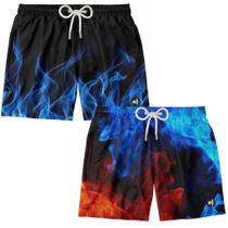 Kit 2 Shorts Banho Masculino Surf Boardshort Praia Verão Moda Fitness Tactel