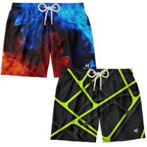 Kit 2 Shorts Banho Masculino Surf Boardshort Praia Verão Moda Fitness Tactel