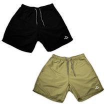 Kit 2 Shorts Basicos Lisos Casual Moda Praia Academia Beach