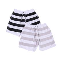 Kit 2 Shorts Bermuda AMGK Praia Tactel Liso Masculino