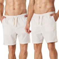 Kit 2 Shorts Bermuda Casual Linho