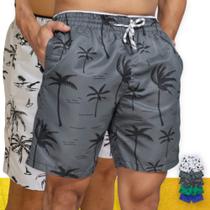 KIT 2 Shorts Bermuda COQUEIRO 1 Tactel Praia Masculina 1083