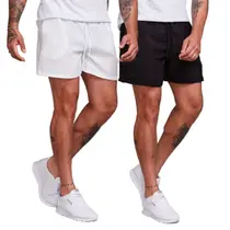 Kit 2 Shorts Bermuda Linho Masculino Ajustável