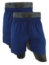 KIT 2 Shorts Bermudas masculino tactel c/elastano moda praia academia esportivo