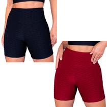 Kit 2 Shorts Bolha Feminino Academia Suplex Básico Fitness