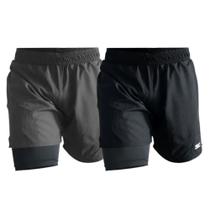 Kit 2 Shorts Compressão Masculino para Treino Preto e Cinza