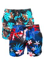 Kit 2 Shorts de Agua Praia Estampado Tactel com Elastano Floral