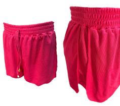 Kit 2 shorts femenino malha canelada