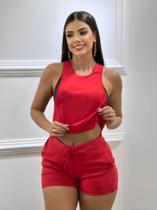 kit 2 shorts feminino cintura alta bermuda meia coxa TB moda fitness