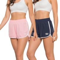 Kit 2 Shorts Feminino Soltinho Moda Fit Ioga Exercícios Respirável Confortável