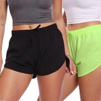 Kit 2 Shorts Feminino Tactel Moda Praia Piscina Verão Adulto