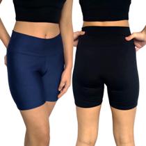 Kit 2 Shorts Femininos Meia Coxa Justos Cós Lisos Cores Sortidas Suplex Pp ao Plus Size Kit 2 Shorts Femininos Meia Coxa Justos Cós Lisos Cores Sortidas Suplex Pp ao Plus Size