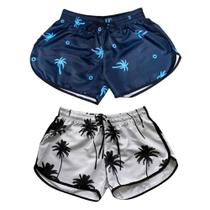 Kit 2 Shorts Femininos Tactel Com Bolsos Moda Praia Viagem - Hyve