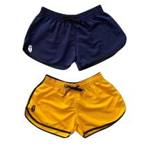 Kit 2 Shorts Femininos Tactel Moda Praia Academia Passeio