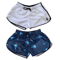 Kit 2 Shorts Femininos Tactel Moda Praia Viagem Dia a Dia