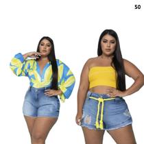 Kit 2 Shorts Jeans Plus Size Feminino