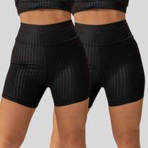 Kit 2 Shorts Legging de desporto 3d Academia Cintura alta