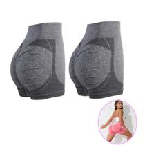 Kit 2 Shorts Levanta Bumbum Modelador Academia Yoga Sem Costura Tamanho Unico