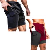 Kit 2 Shorts Liner Bienpati - Corrida Academia Fitness- Run