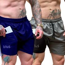 Kit 2 Shorts Masculino Academia 2 em1 Bermuda para Corrida