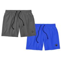 Kit 2 Shorts Masculino Básico Liso Bermuda Praia Mauricinho Tactel