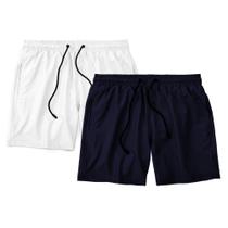 Kit 2 Shorts Masculino Básico Liso Bermuda Praia Mauricinho Tactel