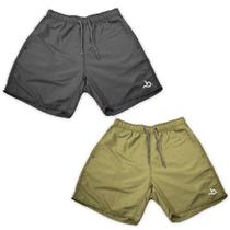 Kit 2 Shorts Masculino Básico Verão Corrida Liso Neutro W2