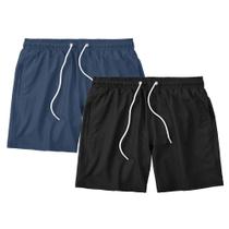 Kit 2 Shorts Masculino Bermuda Mauricinho Liso Tactel